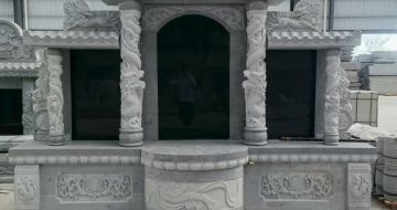 滁州 芝麻灰高档墓碑，土墓，可定制