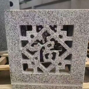 滁州 芝麻白花岗岩镂空雕花灯笼