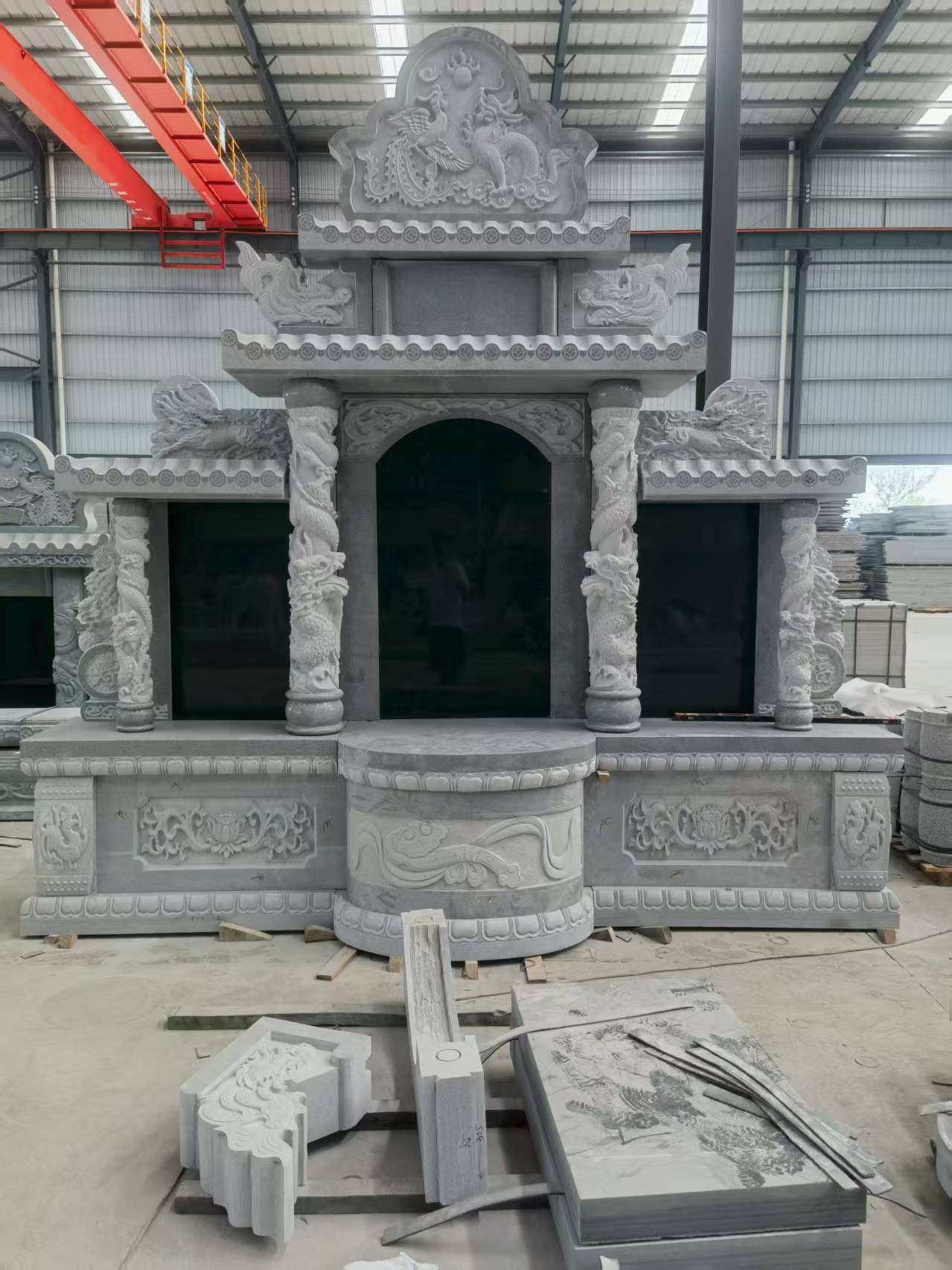 滁州 芝麻灰高档墓碑，土墓，可定制