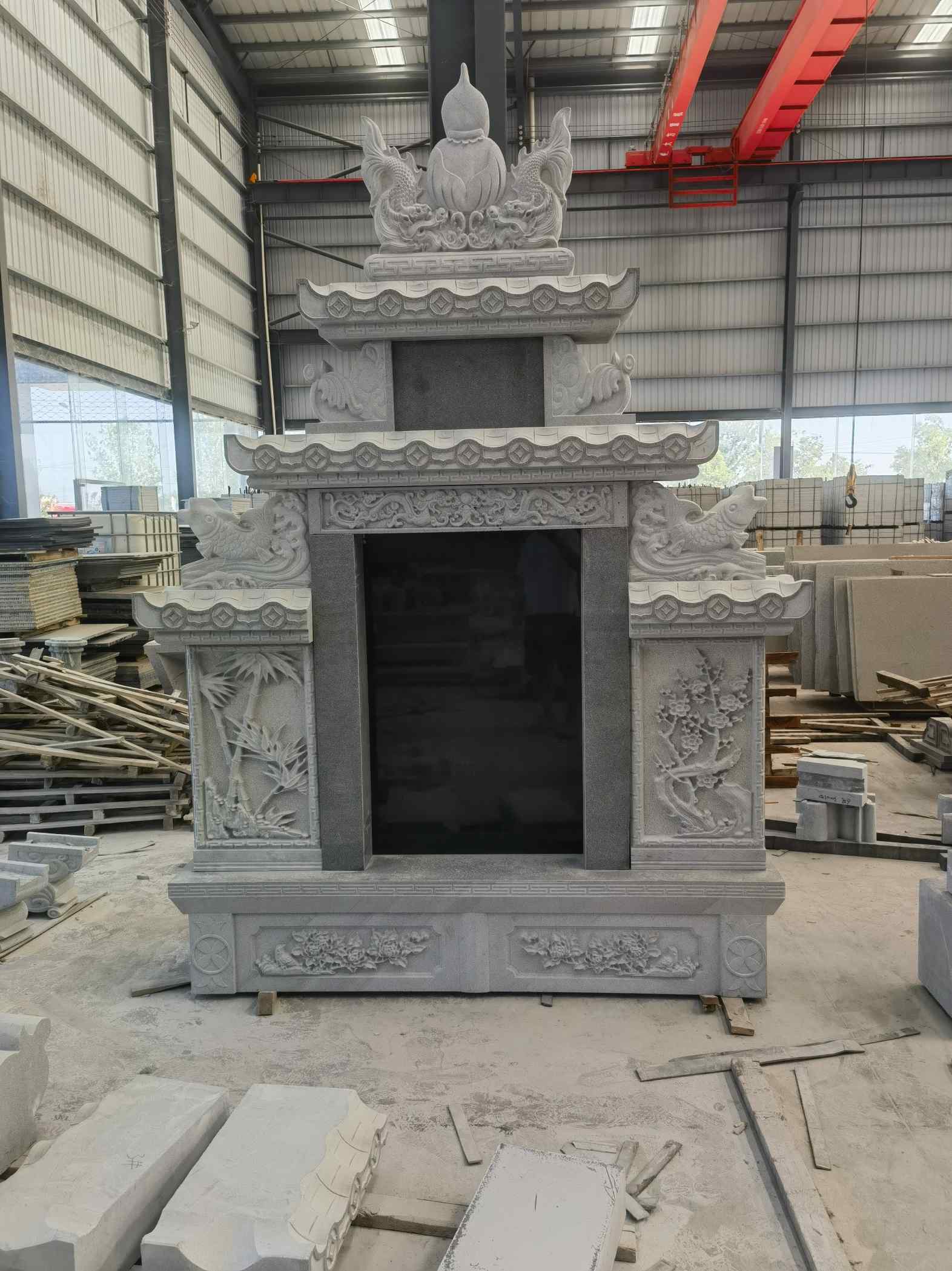 滁州 芝麻灰高档墓碑、土墓，一套也支持定做