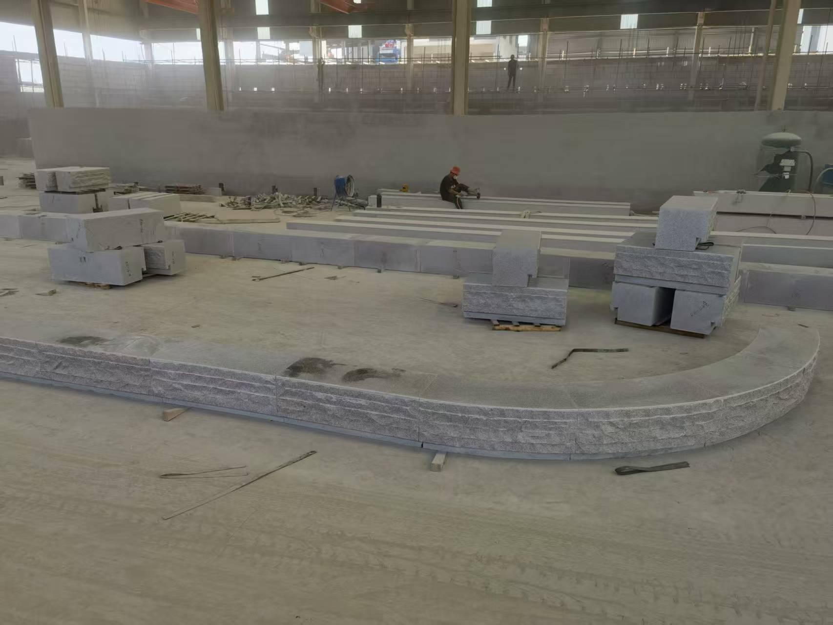 滁州 芝麻白整石坐凳（光面+自然面）