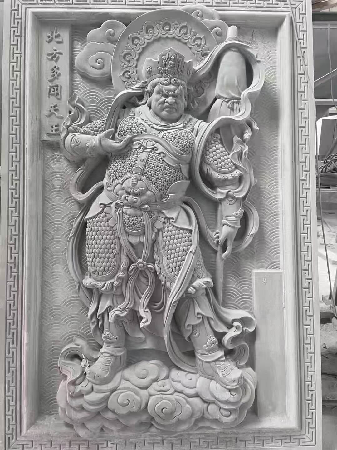 滁州 芝麻灰花岗岩人物雕刻——多闻天王